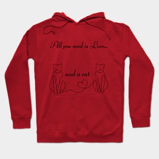 Valentine's Love and Cats design Hoodie